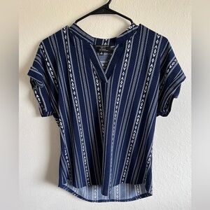 Blue Patterned Blouse